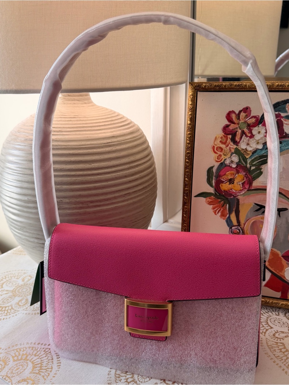 kate spade Pink Two-Tone Shoulder Bag with Gold Hardware